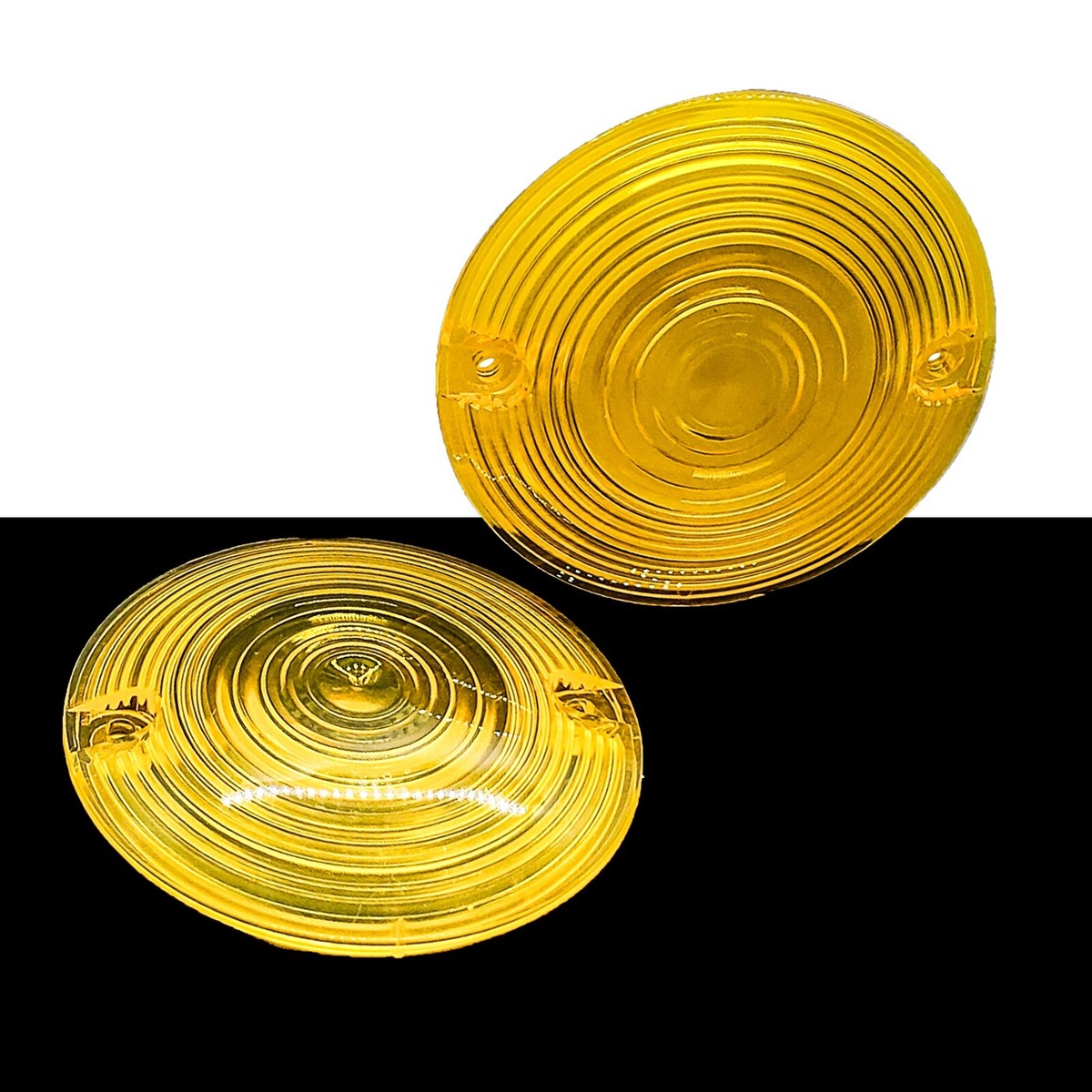 Retro Harley Turn Signal Yellow Amber Lens FL Road King Glide