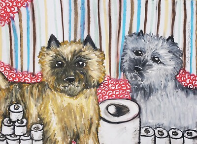 CAIRN TERRIER Collectible 5 x 7 Dog Pop Art Print Signed Artist KSams TP HOARD