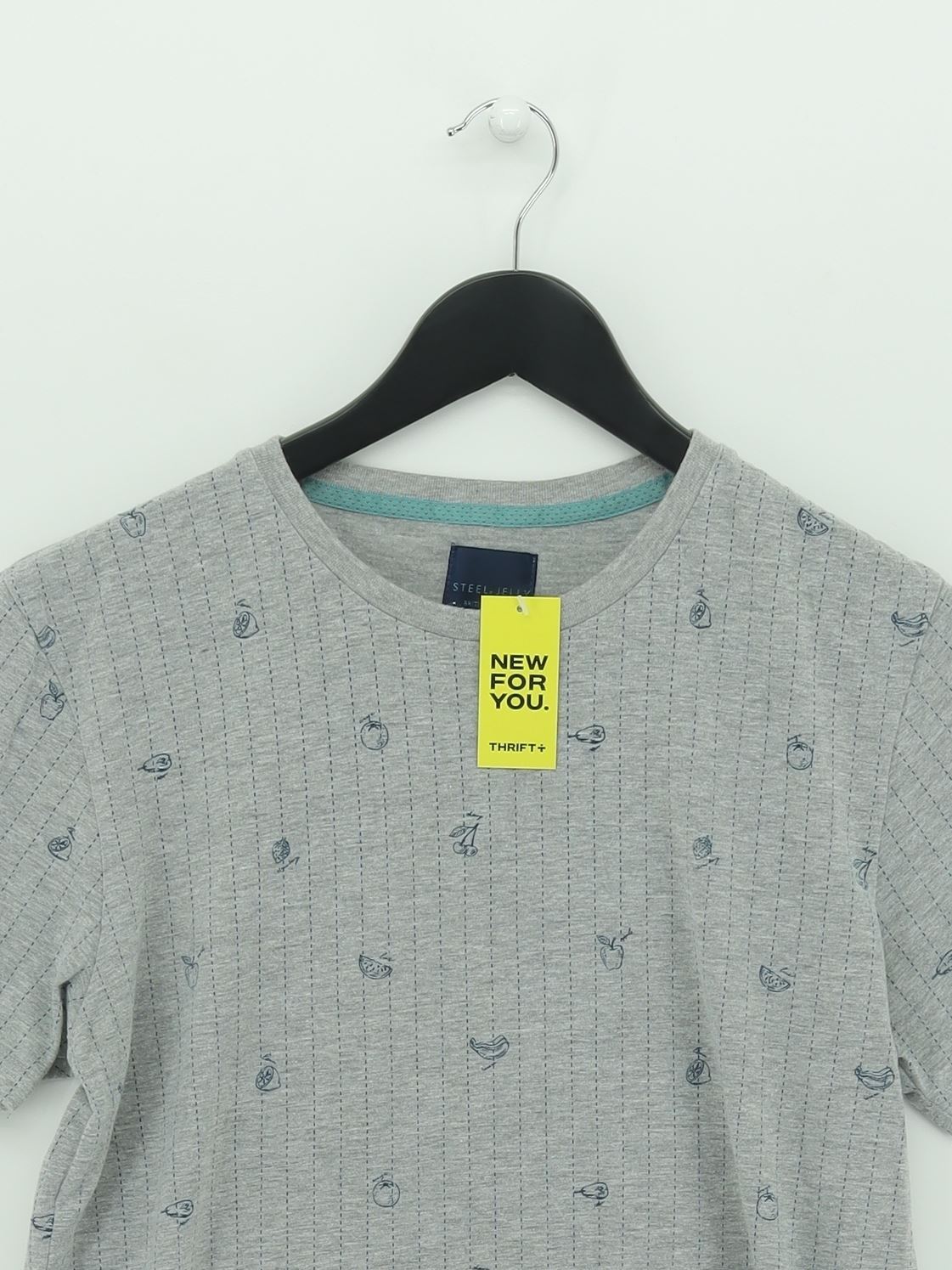 T shirt uomo Steel & Jelly S grigia a righe 100% altra basic