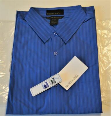 New Tag North End Sport Men's Button Down Deep Blue Shirt Size L Style #87044