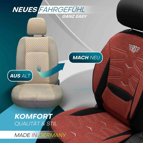 2x Fundas de asiento adecuadas para Hyundai i20 PB desde 2008-2014 (negro-rojo) - Imagen 6 de 12