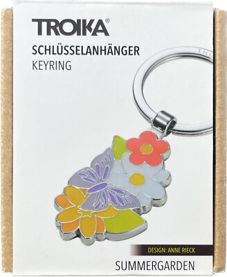 Troika Schlüsselanhänger SUMMERGARDEN Ring mit Anhänger, Metallguss / Emaille