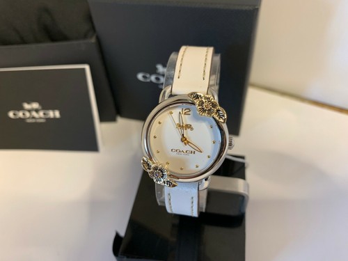 Rose White Leather Strap Watch 14503237 