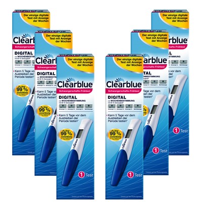 6x Clearblue Schwangerschaftstest Digital Wochenbestimmung Frühtest Pregnancy