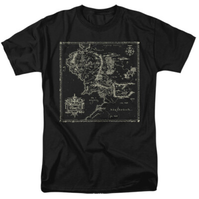 LORD OF THE RINGS MAP OF ME Licensed Men's Graphic Tee Shirt SM-6XL