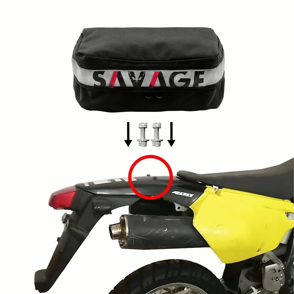 Bolsa de herramientas guardabarros trasero moto para SUZUKI DR650SE/S DR 200S DR200SE DR 250 Foto 4 de 4