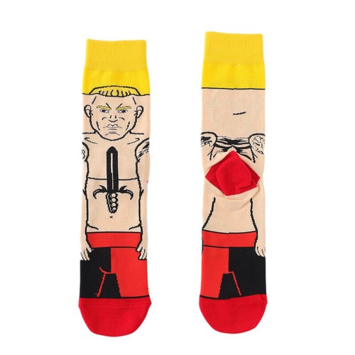 1 Pairs Mens Cotton Socks Lot Funny Wrestlers Novelty Casual Dress Socks 8-12 - Picture 2 of 19