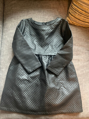 5t black dress Flower Girls Dress Wedding Satin Dress Princess Birthday Prom Ball (5T, Black)