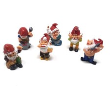 VINTAGE 1990’s FERERO PLASTIC GARDEN MINI GNOMES SET OF 6