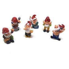 VINTAGE 1990’s FERERO PLASTIC GARDEN MINI GNOMES SET OF 6