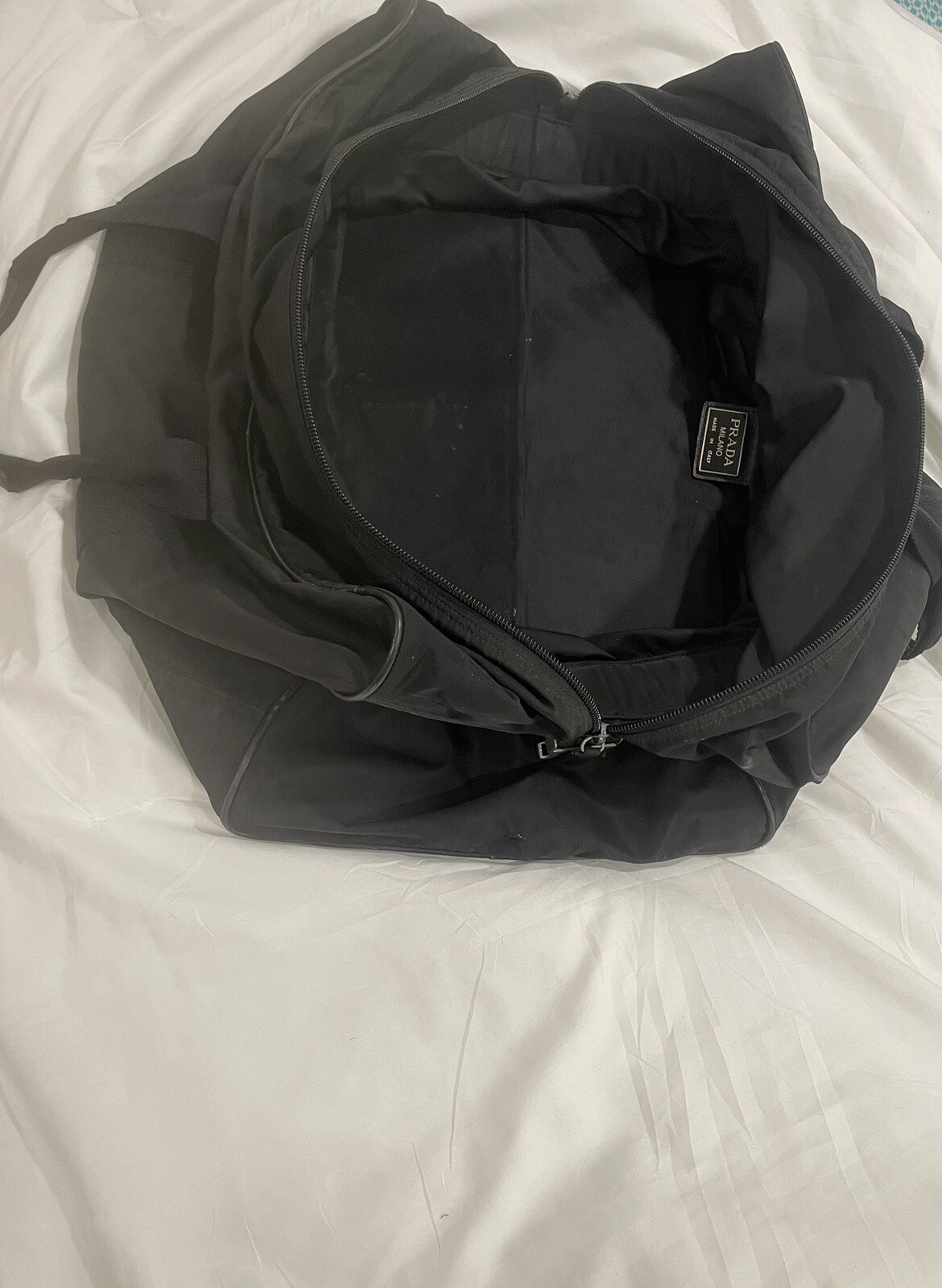 Prada Unisex Duffel Bag XL Black Nylon One Compartment Normal Wear On It
