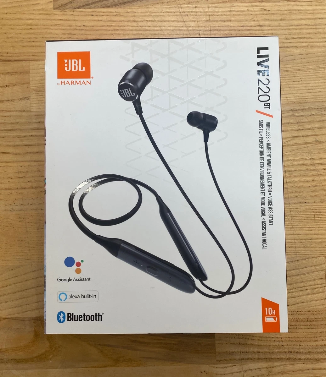 JBL LIVE 220BT Wireless In ear Neckband Headphones Black Excellent