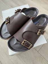 YUKETEN SAL 3 Zurich Brown Double Monk Strap Sandals Clogs Birks New