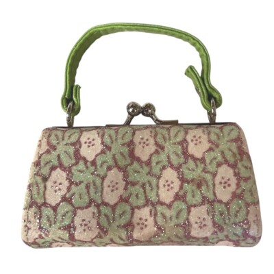 tic. tok Floral Miniature Top Handle Satchel Purse Collectible Sparkly Decor