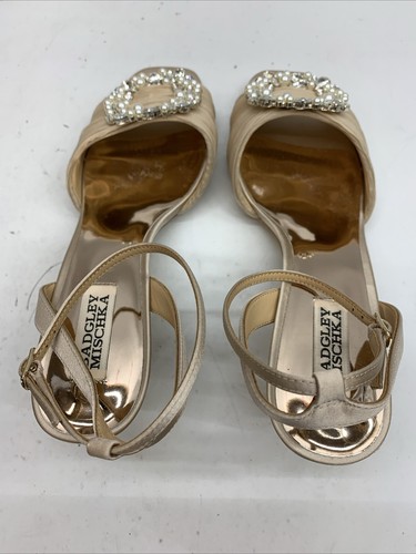 Badgley Mischka Women's Nimah Kitten Heel Sandal Heeled Nude Size 9 Open Toe - Picture 4 of 10