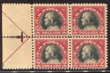 547 Franklin Mint Arrow Margin Block of 4 Stamps NH BY2408