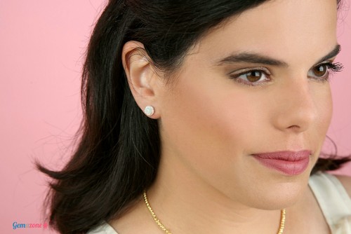 Pendientes de tachuelas de flor rosa piedra preciosa a elegir plata esterlina joyería para dama de honor - Imagen 12 de 23