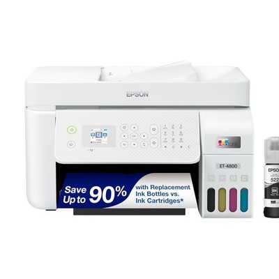 Epson EcoTank ET-4800 All-In-One Color Ink Tank Printer Wireless Wi-Fi USB
