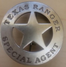 Texas Rangers Star Special Agent Old West Historic Replica Badge Cast Pewter