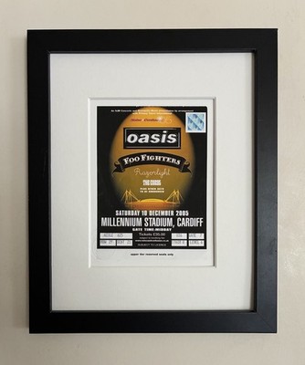OASIS-10/12/2005 Millennium Stadium,  Cardiff  framed ticket giclee print 