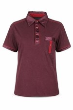 Gabici Womens Basic Polo Size S Red Solid Collared Short Sleeve Casual Button