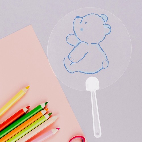 9 Pcs Children's Doodle Fan DIY Painting Hand Blank Graffiti Fans - Picture 12 of 12