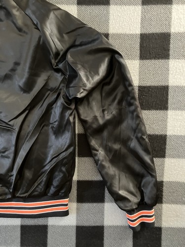 VTG Chalk Line Satin Bomber Jacket Mens Medium Cincinnati Bengals USA 80s NFL - Picture 2 of 14