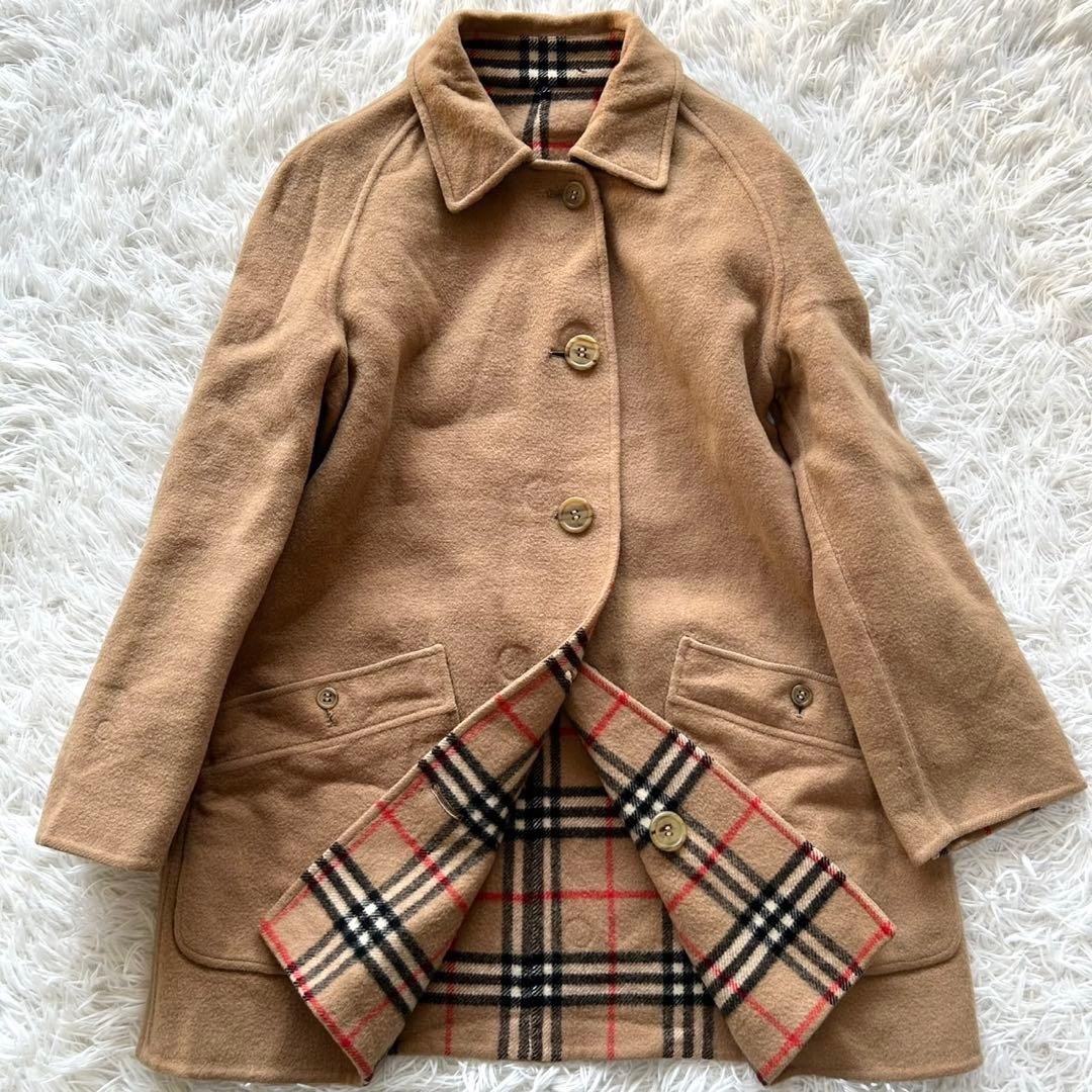 BURBERRY Wool Coat Nova Check Asian fit M US size S Beige Authentic by JAPAN thumbnail 2