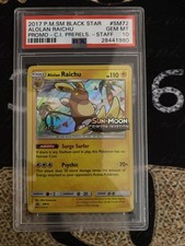 PSA 10 MINT Alolan Raichu SM72 STAFF PreRelease HOLO PROMO on eBay