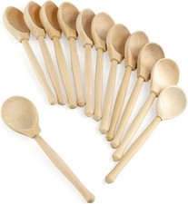 Ulanik Unfinished Wooden Spoons Toddler Montessori Toys Wood, Clear, Beige 