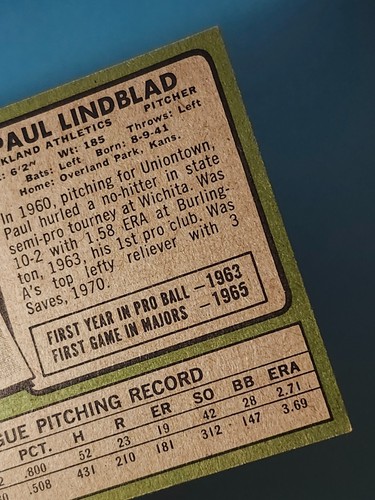 1971 Topps Paul Lindblad Oakland Athletics A's #658 EX-NM ⚾ - Picture 10 of 10