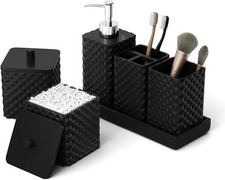 Bathroom Accessories Set Resin 6PCS Square Toothbrush Holders Set Complete W/
