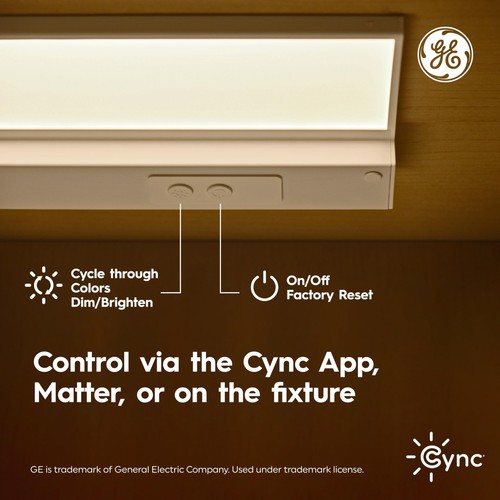 GE Cync Reveal HD+ Smart Undercabinet Light Fixture, 24-in Bar, Color Changin... - Picture 3 of 11
