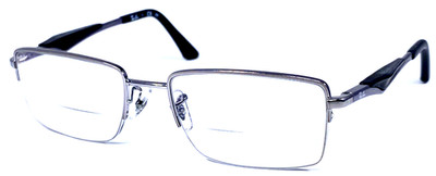 RAY-BAN RB6285 2502 Silver/Black Half Rimless 53-18-140 Eyeglasses Frame 