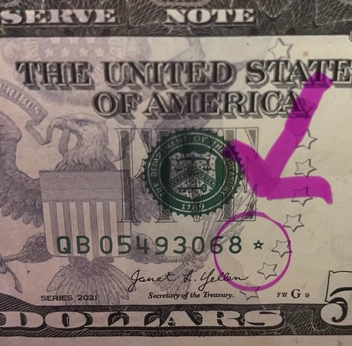 $5 Star Federal Reserve Note * 2021 Series - Picture 4 of 8