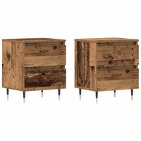 Nachttisch 2Er Set Altholz 40X35X50 Cm Holzwerkstoff