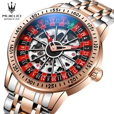 Authentic Export Wooden Wide Gamble Plate Men's Fully Automatic Mechanical Watch