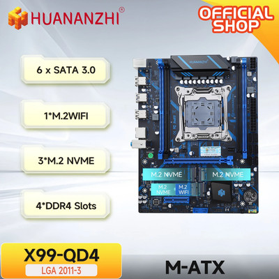 Huananzhi Qd4 Lga 9801-3 Motherboard-Unterstützung Xeon E5 2011 V3 V4 Ddr3 Rec N