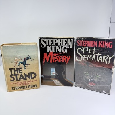 Stephen King The Stand, Misery & Pet Cemetery Hardcover Book Club Editions Lot