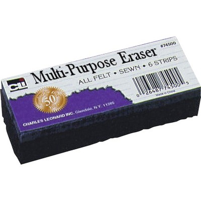 Multi-Purpose Felt Eraser, 5 x 2 x 1 Inch, Charcoal, 12-Pack 74500