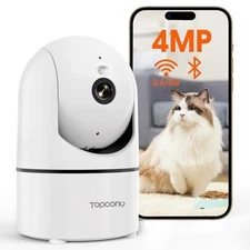 Topcony Pet Camera, 4 Megapixels, 2.4G and 5G WiFi Compatible, Indoor Secu [NEW]