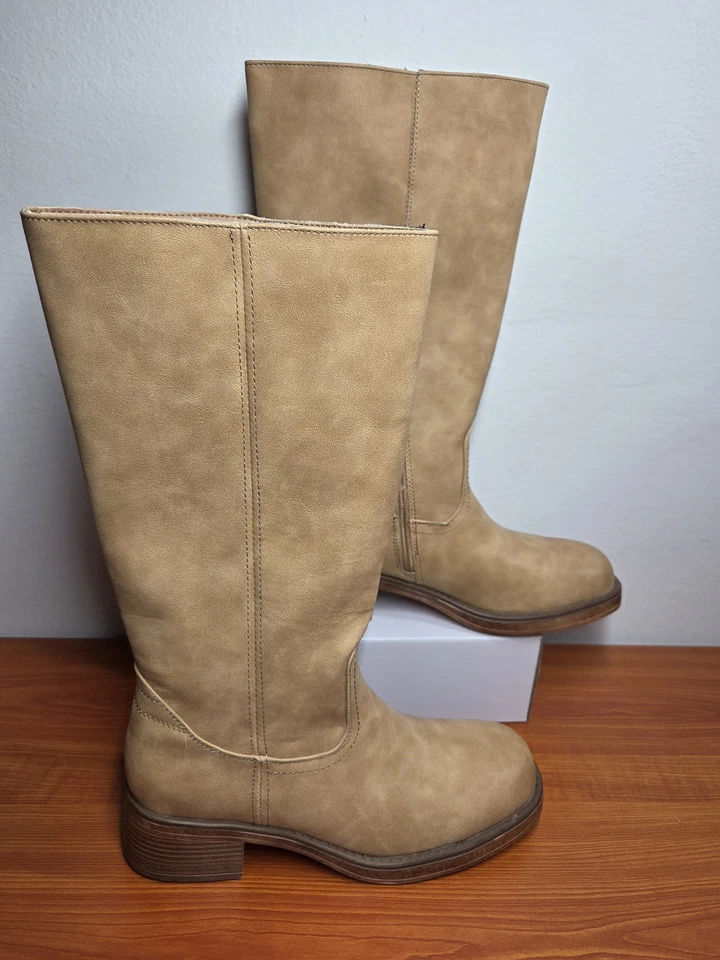 NUEVAS BOTAS NY&C BRONCEADAS TRABAJO TAREAS MEDIA PANTORRILLA PUNTERA CUADRADA talla 11 FRYE CAMPUS BOOT DUPE Foto 3 de 4
