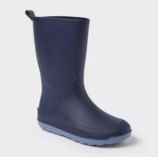 NEW Cat Jack Kids' Andy Rain Boots - Navy Blue - Size 4 / 95s