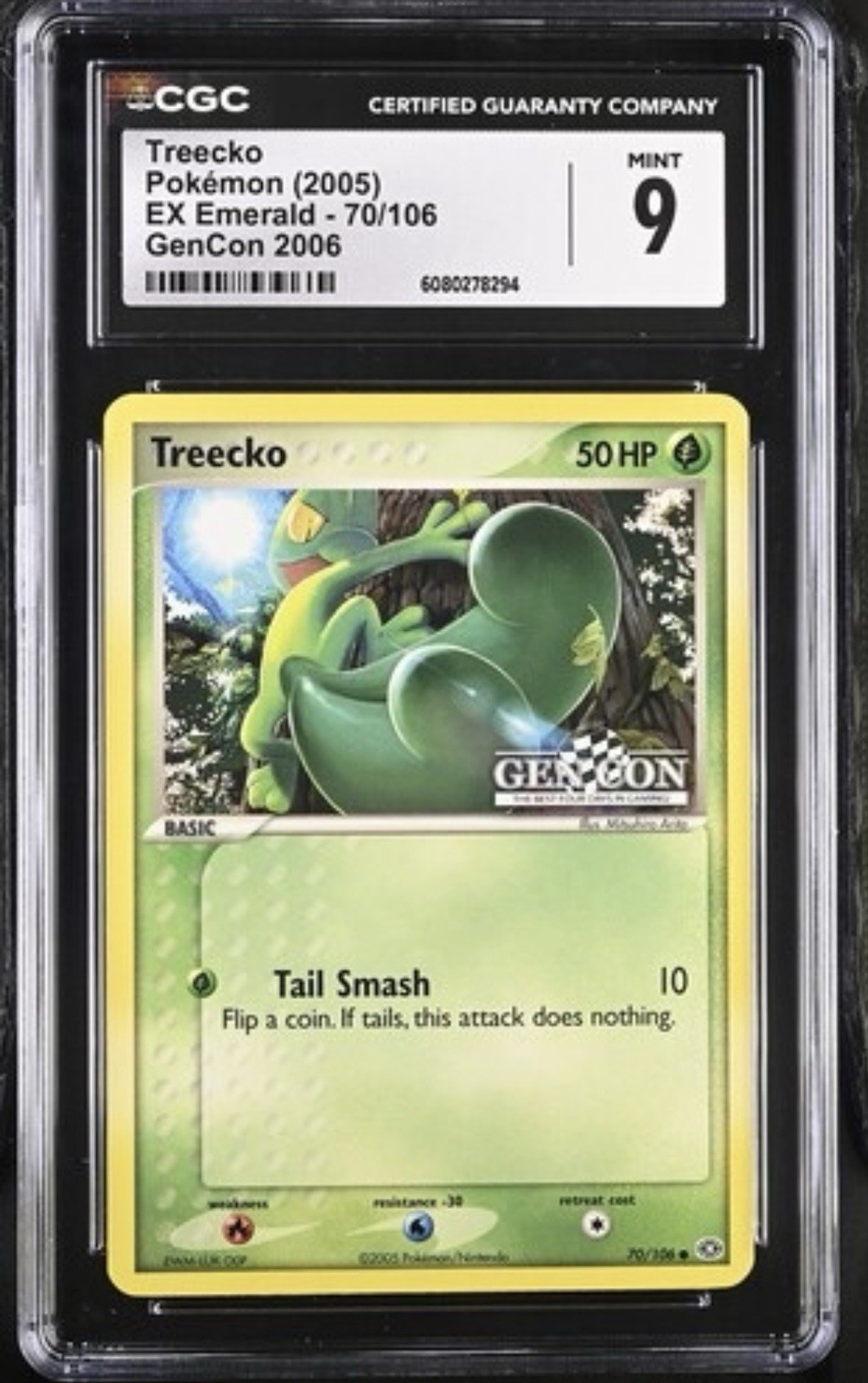 2005 EX Emerald GenCon ‘06 Treecko promo 70/106 CGC 9 MINT *LOW POP*
