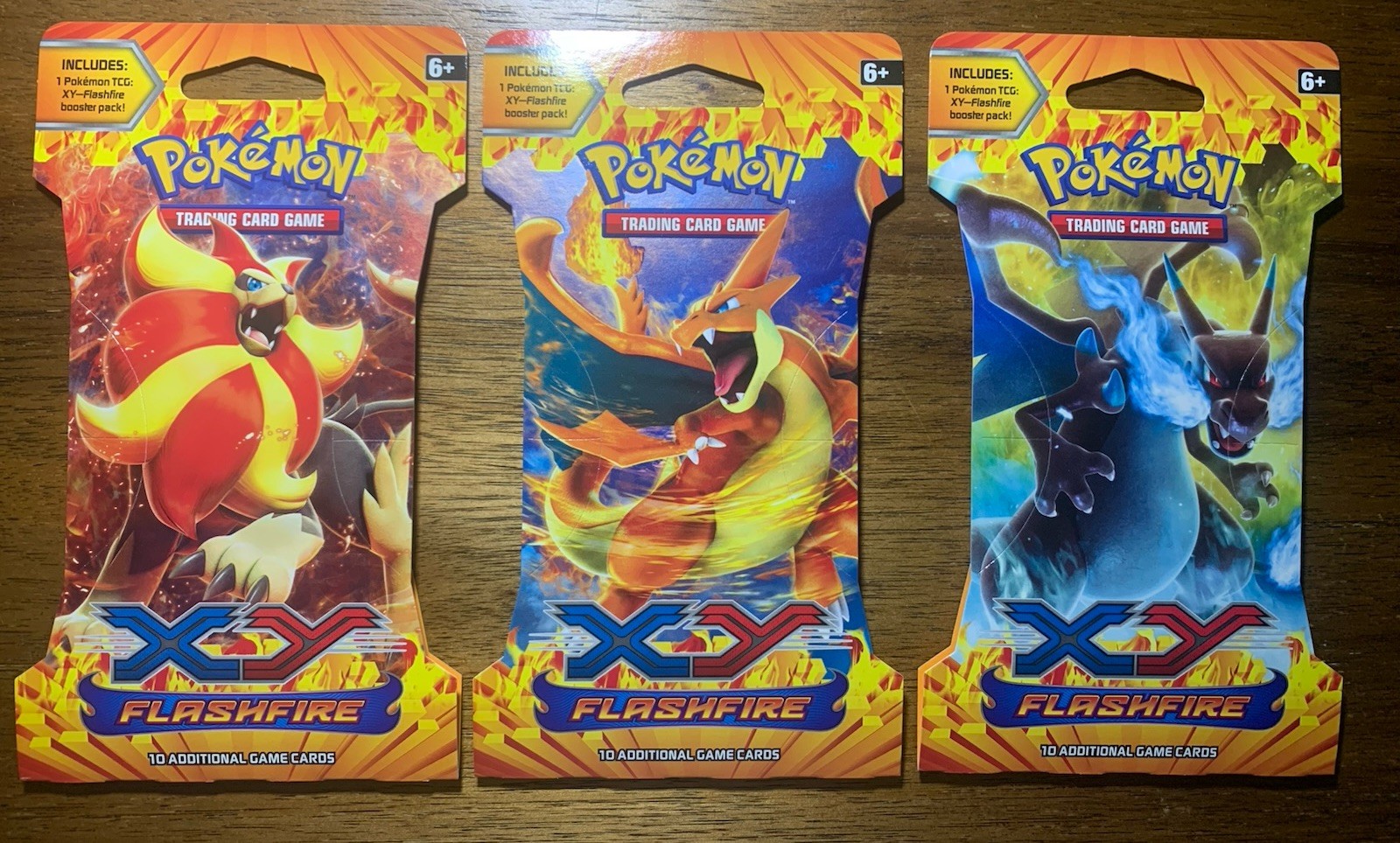 Pokémon FLASHFIRE 3 Sleeved Booster Pack Packs NEW XY X&Y Mega Charizard Pyroar