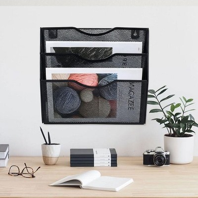 An der Wand befestigter Netz-Aktenhalter 3 Ebenen Home Hanging File Folder