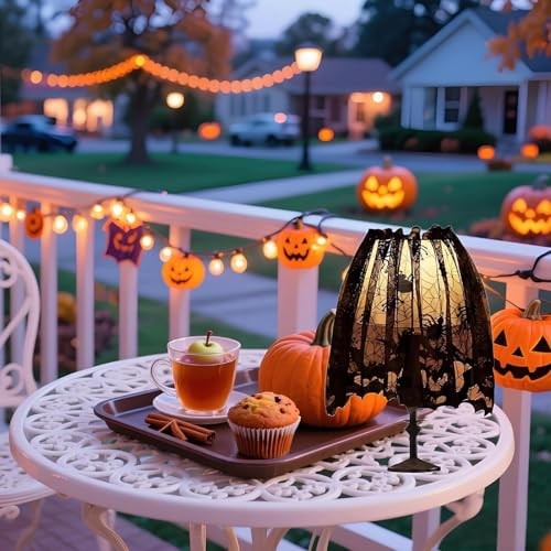 Halloween Spitzen Fenstervorhang, Vintage Spinne und Fledermäuse Design Gothic - Bild 8 von 8