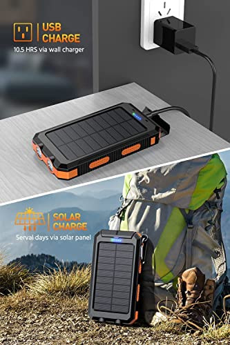 High-Capacity 36800mAh Solar Power Bank with QC 3.0 & Dual USB Ports