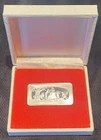 .925 Solid Sterling Silver Ingot Snowman 1974 Franklin Mint 500 Grains In Box