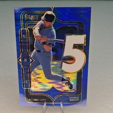 2025 Panini Select George Brett Kansas City Numbers #25 Blue Pulsar Prizm /35